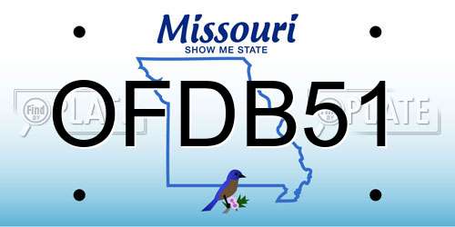 OFDB51 Missouri License Plate