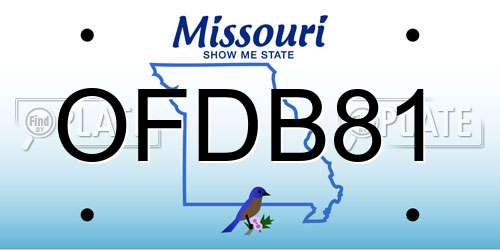 OFDB81 Missouri License Plate