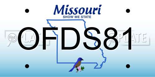 OFDS81 Missouri License Plate
