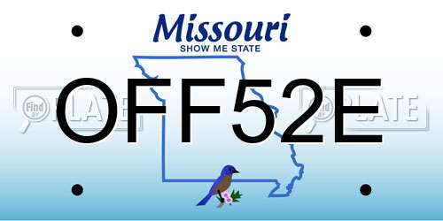 OFF52E Missouri License Plate