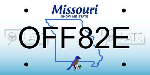 OFF82E Missouri License Plate