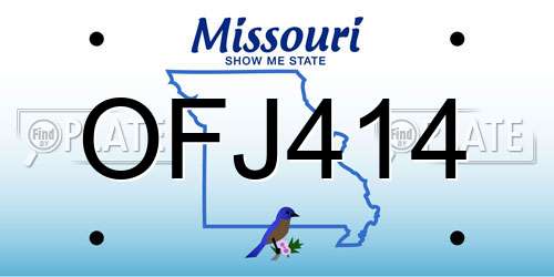OFJ414 Missouri License Plate