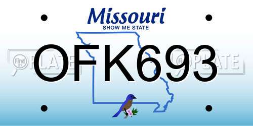 OFK693 Missouri License Plate
