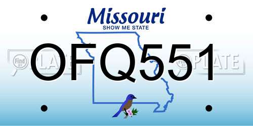 OFQ551 Missouri License Plate