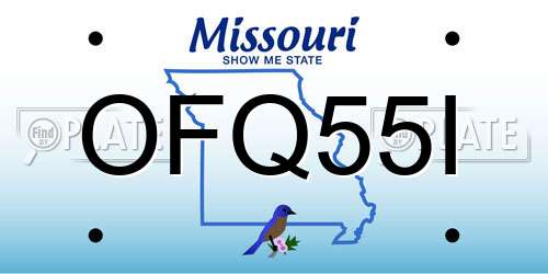 OFQ55I Missouri License Plate