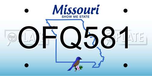 OFQ581 Missouri License Plate