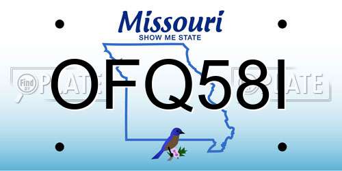 OFQ58I Missouri License Plate