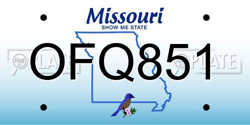 OFQ851 Missouri License Plate
