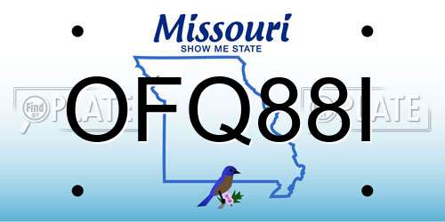 OFQ88I Missouri License Plate
