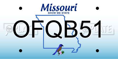 OFQB51 Missouri License Plate