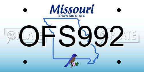 OFS992 Missouri License Plate