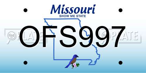 OFS997 Missouri License Plate