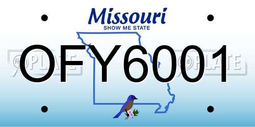 OFY6001 Missouri License Plate