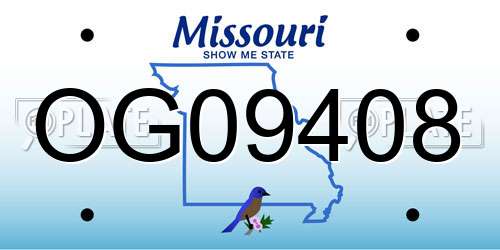 OG09408 Missouri License Plate