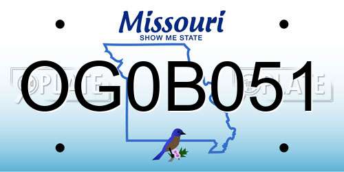 OG0B051 Missouri License Plate