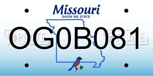 OG0B081 Missouri License Plate
