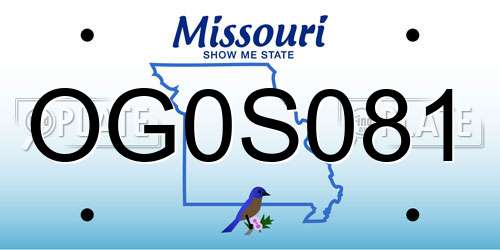 OG0S081 Missouri License Plate