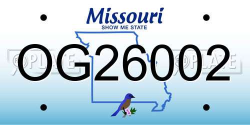 OG26002 Missouri License Plate