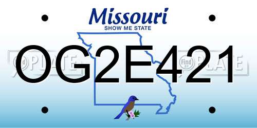 OG2E421 Missouri License Plate