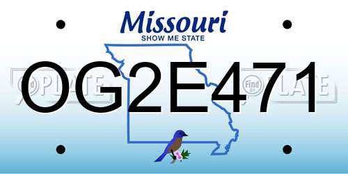 OG2E471 Missouri License Plate