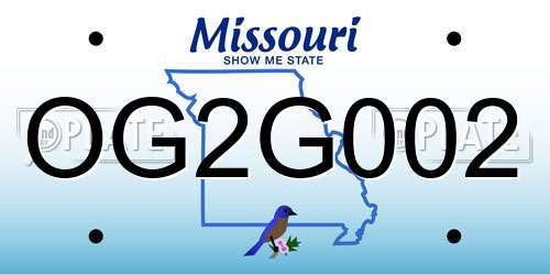 OG2G002 Missouri License Plate