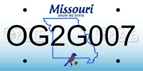 OG2G007 Missouri License Plate