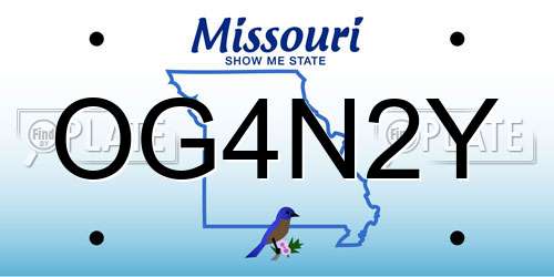 OG4N2Y Missouri License Plate