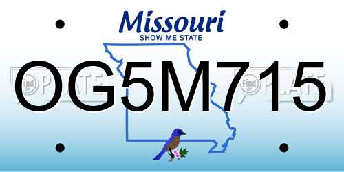 OG5M715 Missouri License Plate