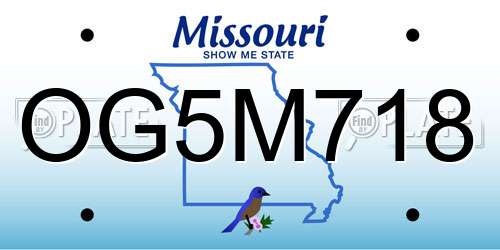 OG5M718 Missouri License Plate