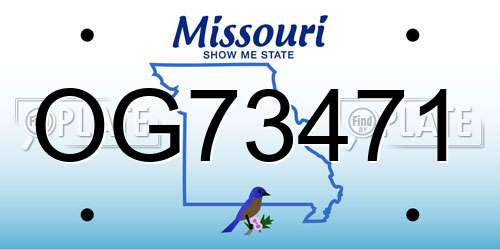 OG73471 Missouri License Plate
