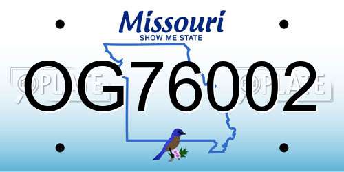 OG76002 Missouri License Plate
