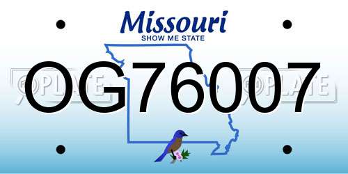 OG76007 Missouri License Plate