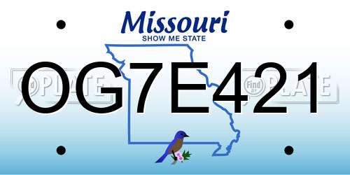 OG7E421 Missouri License Plate