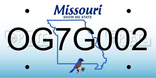 OG7G002 Missouri License Plate