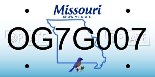 OG7G007 Missouri License Plate