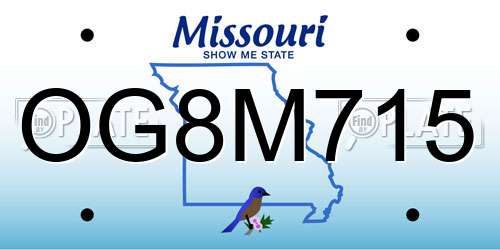 OG8M715 Missouri License Plate
