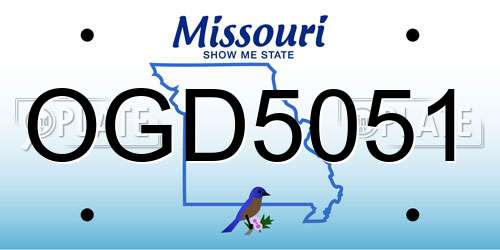 OGD5051 Missouri License Plate