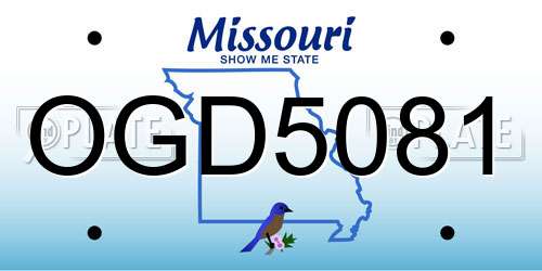OGD5081 Missouri License Plate
