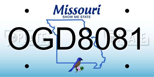 OGD8081 Missouri License Plate