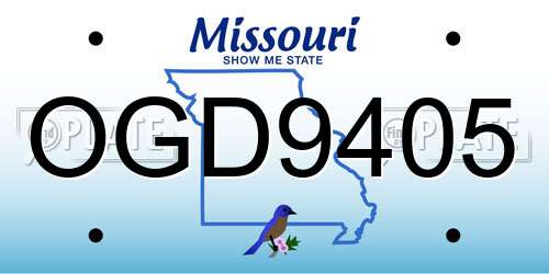 OGD9405 Missouri License Plate