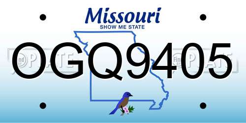 OGQ9405 Missouri License Plate