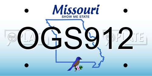 OGS912 Missouri License Plate