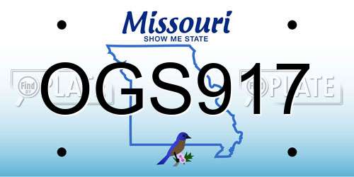 OGS917 Missouri License Plate