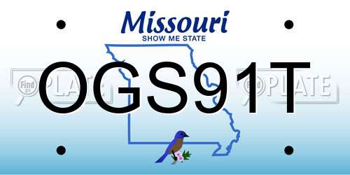 OGS91T Missouri License Plate
