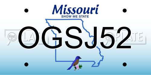 OGSJ52 Missouri License Plate