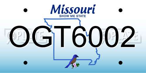 OGT6002 Missouri License Plate
