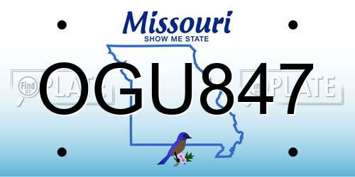 OGU847 Missouri License Plate