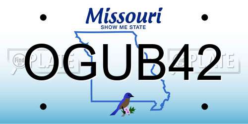 OGUB42 Missouri License Plate