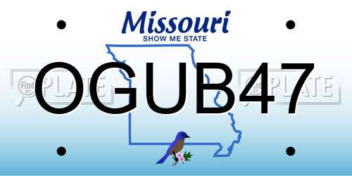 OGUB47 Missouri License Plate