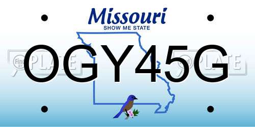 OGY45G Missouri License Plate